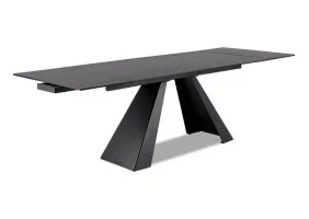 Стіл обідній розкладний SALVADORE CERAMIC 180(260)*90 сірий мармур/чорний мат SALVADORESZC180