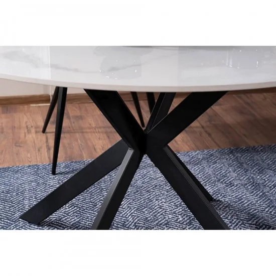 Стіл обідній TALIA білий/чорний каркас д.120 TALIABCFI120 5