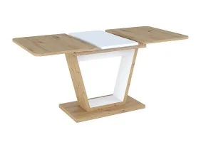 Стол обеденный раскладной NIGEL дуб артизан/белый мат 120(160)X80 (D) NIGELDABM120D