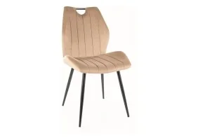 Стілець кухонний ARCO VELVET чорний каркас/беж BL.28 ARCOVCBE