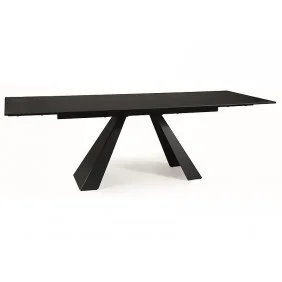 Стол обеденный раскладной SALVADORE CERAMIC 160(240)*90 черный SAHARA NOIR/черный мат SALVADORECC160