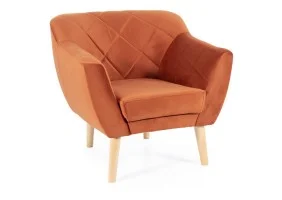 Крісло KARO 1 VELVET цинамон/бук BL.4215 KARO1V4215BU