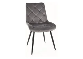 Стілець кухонний RALPH VELVET чорний каркас/сірий BL.14 RALPHVCSZ