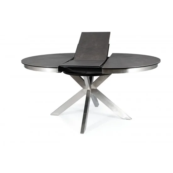 Стіл обідній розкладний PORTO CERAMIC 120(160)*120 тем.сірий ефект мармуру/сталь щіткована PORTOCCSS120 5