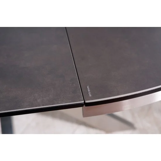 Стіл обідній розкладний PORTO CERAMIC 120(160)*120 тем.сірий ефект мармуру/сталь щіткована PORTOCCSS120 10