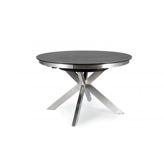 Стіл обідній розкладний PORTO CERAMIC 120(160)*120 тем.сірий ефект мармуру/сталь щіткована PORTOCCSS120 6