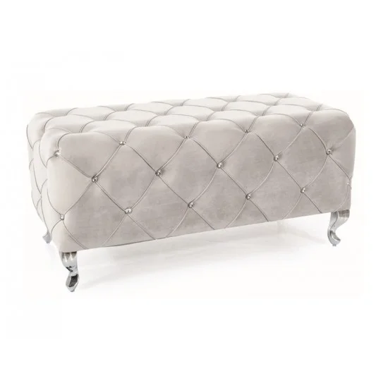 Пуф/лавка HESTIA VELVET світло-сіра BL.03 / срібний HESTIAV03S 1