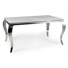 Стол обеденный PRINCE CERAMIC 150*90 белый CALACATTA/хром PRINCEBCH150