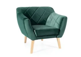 Кресло KARO 1 VELVET зеленое/бук BL.78 KARO1V78BU