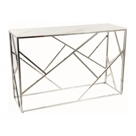 Консоль ESCADA C II белый эффект мрамора/серебряный 120*40 ESCADACIIMAS 1