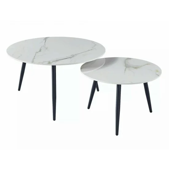 Журнальний столик KORA D білий D.80 D.60/ чорний мат (комплект) KORADBC 5