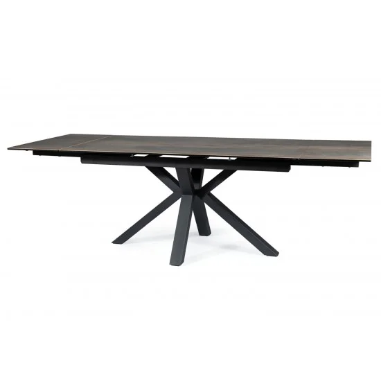 Стол обеденный раскладной COLUMBUS CERAMIC 160(240)*90 коричневый эффект дерева/черный COLUMBUSCBRC160 6