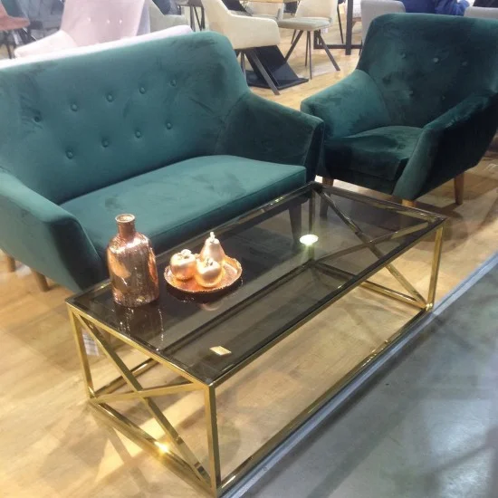 Журнальный стол Elise A 120х60 Дымчатый / Золотой ELISEAZLC 2