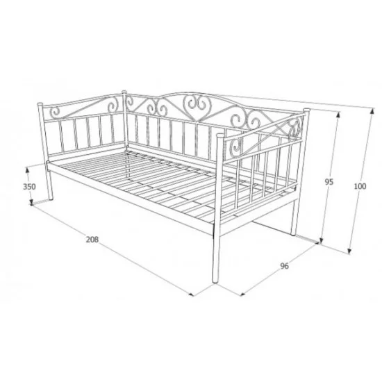 Односпальне ліжко Birma 90X200 Білий BIRMAB 6