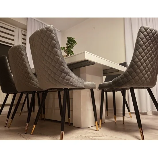 Крісло Piano Velvet Сірий / Чорний PIANOVCSZ 10