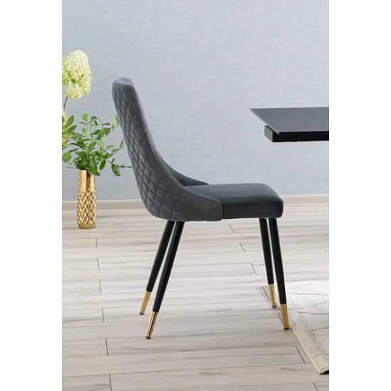 Крісло Piano Velvet Сірий / Чорний PIANOVCSZ 4