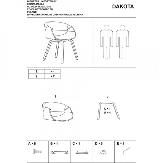 Стул Dakota Velvet Морской / Дуб DAKOTAVDMO 3