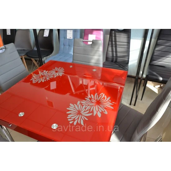Стол обеденный раскладной GD-082 80(131)x80 Красный GD082CZ 4