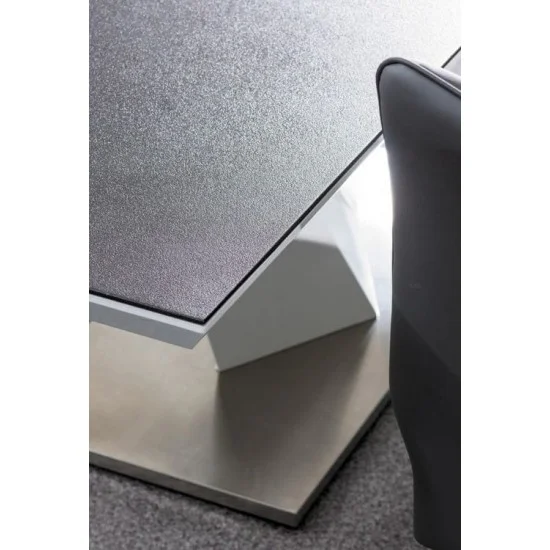 Стол обеденный раскладной Alaras II 120(180)х80 Черный эфект каменя / Белый ALARAS2C120 4