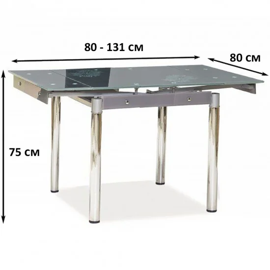 Стіл обідній GD-082 80 (131) x80 Сірий GD082SZ 3