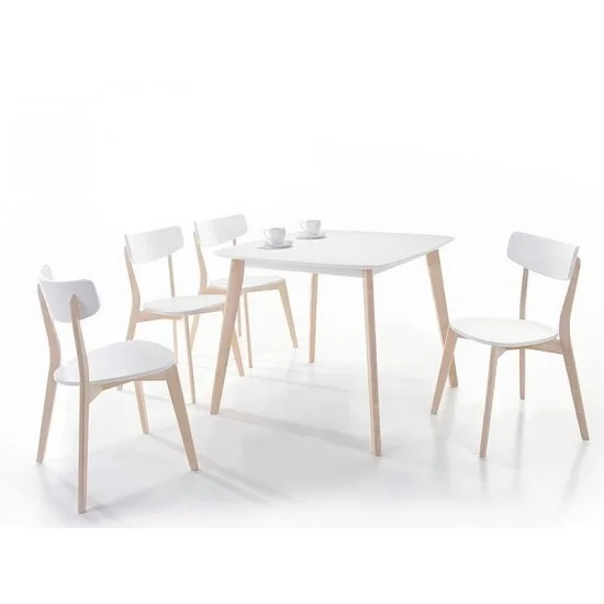 Стіл обідній Tibi Білий / Дуб вибілений 90х80 TIBIDBB90 3