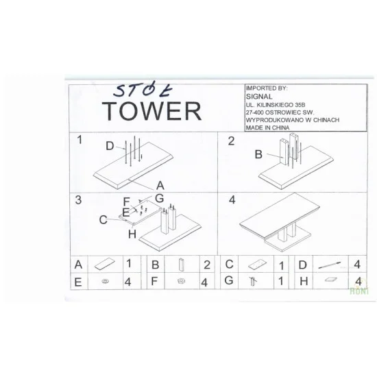 Стол обеденный Tower 110х75 Белый TOWERBB 4