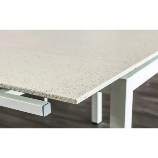 Стіл обідній Turin (110-170) х74 Білий ефект каменя / Білий TURINB110 3