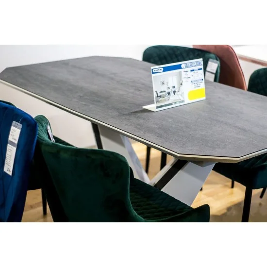 Стол обеденный раскладной Valerio Ceramic 160(220)X90 Серый / Белый VALERIOSZB 11