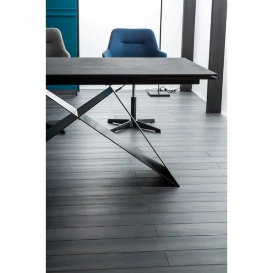 Стол обеденный раскладной Westin II 160(240)x90 Ефект камня Черный / Черный WESTINSZC160 2