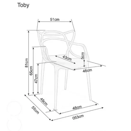Стілець Toby Чорний TOBYC 7