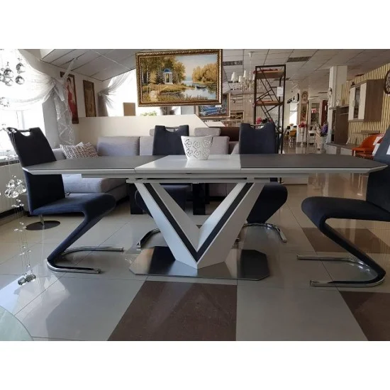 Стол обеденный раскладной Valerio Ceramic 160(220)X90 Серый / Белый VALERIOSZB 5