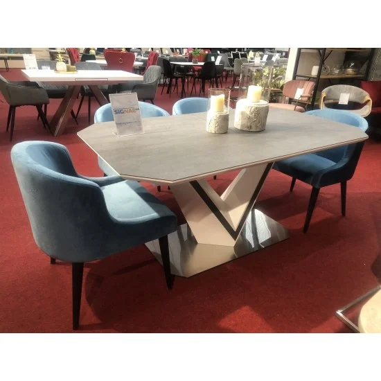 Стол обеденный раскладной Valerio Ceramic 160(220)X90 Серый / Белый VALERIOSZB 10