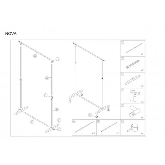 Вешалка напольная Nova 160 см Черный NOVAG 2