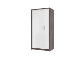 Virgo A Шкаф 2Д 93х190 см Дуб ансберг темный + ультра белый металлик