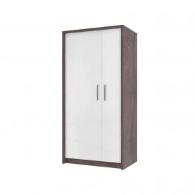 Virgo A Шкаф 2Д 93х190 см Дуб ансберг темный + ультра белый металлик