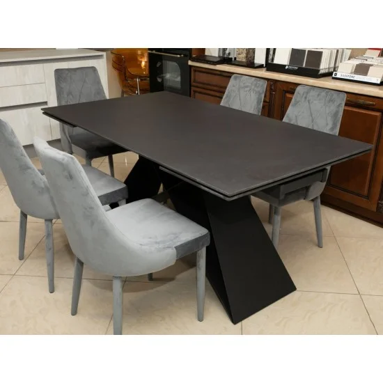 Стол обеденный раскладной Westin II 160(240)x90 Ефект камня Черный / Черный WESTINSZC160 13