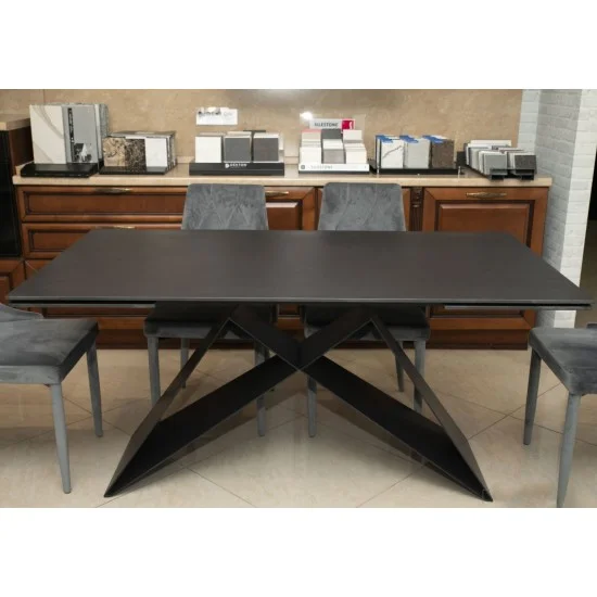 Стол обеденный раскладной Westin II 160(240)x90 Ефект камня Черный / Черный WESTINSZC160 19