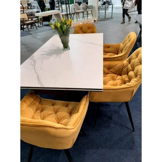 Стол обеденный раскладной Westin III Ceramic 160(240)x90 Белый / Черный Мат WESTINIIIBC160 2