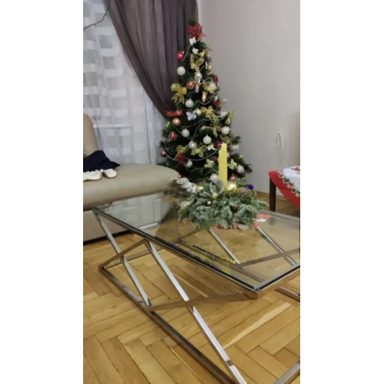 Журнальный стол Zegna A 120х60 Прозрачный / Серебряный ZEGNAAS 8