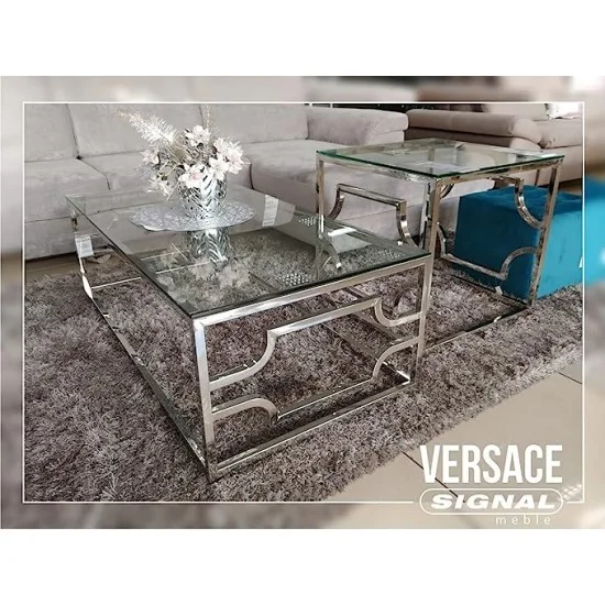 Журнальний стіл Versace C 80х40 Прозорий / Срібний VERSACECTS 2