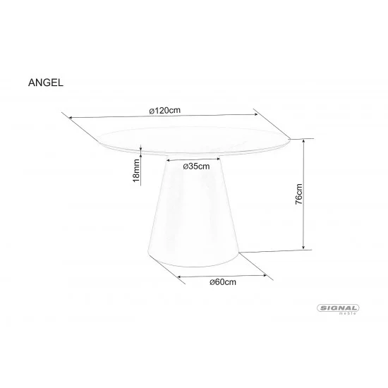 Стіл обідній ANGEL Горіх / Чорний матовий діаметр 120 ANGELORFI120 4