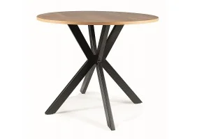 Стіл обідній TALIA II Дуб / Чорний матовий діаметр 90 TALIAIIDCFI90