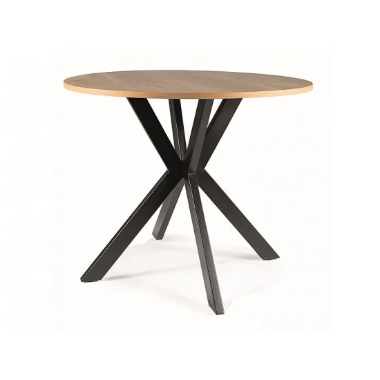 Стіл обідній TALIA II Дуб / Чорний матовий діаметр 90 TALIAIIDCFI90 1