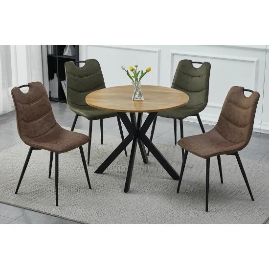 Стіл обідній TALIA II Дуб / Чорний матовий діаметр 90 TALIAIIDCFI90 6