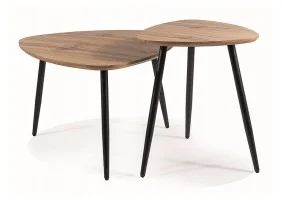 Журнальний столик подвійна Дуб артизан / Чорний (комплект) TWINDAC