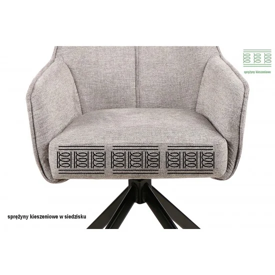 Стілець NOTTI BREGO Чорний каркас / Бежевий 31 NOTTIBRCJBE 7