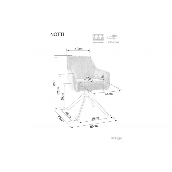Стілець NOTTI BREGO Чорний каркас / Бежевий 31 NOTTIBRCJBE 3