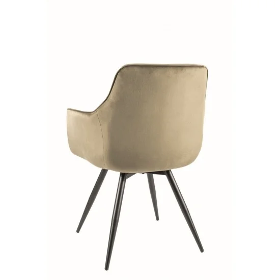 Крісло MANGO VELVET Чорний / BLUEVEL Оливковий 77 MANGOVCOL 3