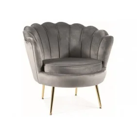 Кресло CAMELLIA 1 VELVET Серый BLUVEL 14 / Золотой CAMELLIAV1SZZL