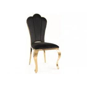 Кресло QUEEN VELVET золотая TAP. / Черный BLUVEL 19 QUEENVZCL
